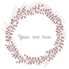 Vintage floral background. Round design element