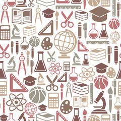 seamless pattern with education icons