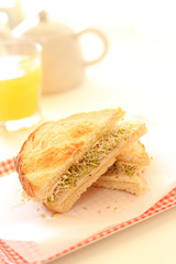 Toasted sandwich with Alfalfa and chicken ham