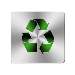 Obraz premium Metal recycle button.