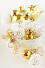 meringue cookies on Christmas table