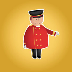 Cute doorman vector character