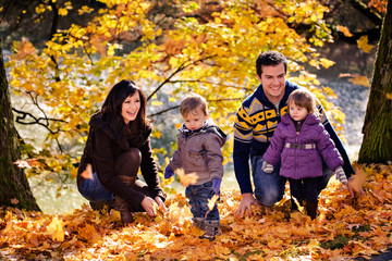 family in the autumn park