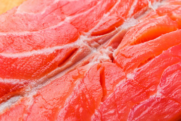 the texture of the ​​salmon fillet