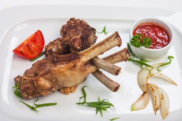Meat ribs  with tomato sauce