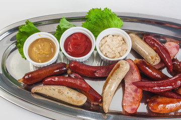 Bavarian sausages with ketchup