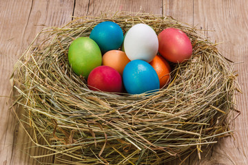 Nest with Easter eggs