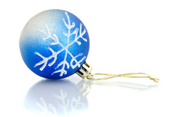 Christmas balls on white background