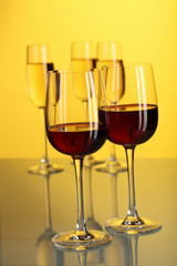 Glasses with wine