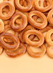 tasty bagels, on beige background