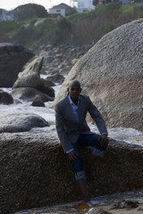 Young African man on the beach