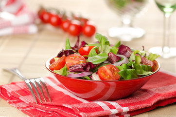 salad with vegetables and greens