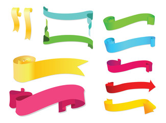 Obraz premium Colors banners and ribbons, vector set