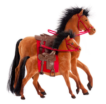 Brown Toy Horse On A White Background