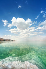 Dead Sea landscape on a summer
