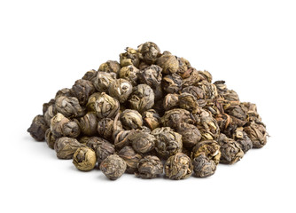 Elite Chinese tea Black Pearl isolated on white background