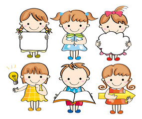 色々と示す子供