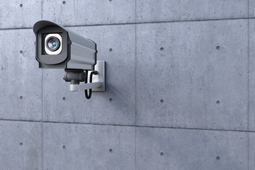 security camera watching to the left - obrazy, fototapety, plakaty