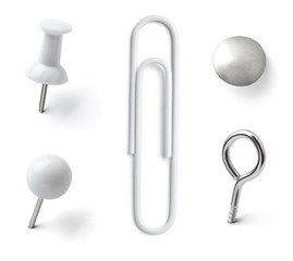 push pin thumbtack paper clip office business