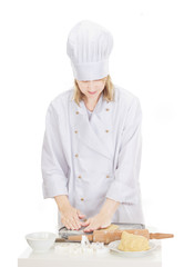 Woman baking cookies for Christmas