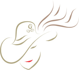 woman with hat sketch