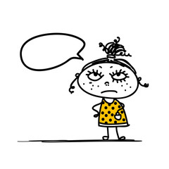 Funny girl sketch for your design