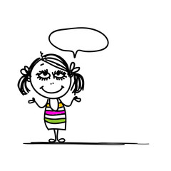 Funny girl sketch for your design