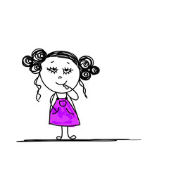 Funny girl sketch for your design