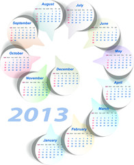 Vector calendar 2013 (week starts on Sunday)