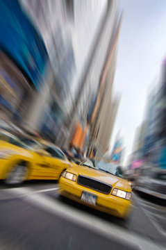 Taxi à New York, Times square - USA