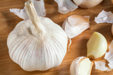 garlic prepare for cooking close up