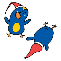 penguin play santa cluas christmas cartoon