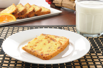 Sliced orange bread
