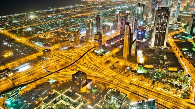 Dubai City from Burj Khalifa Timelapse 4K