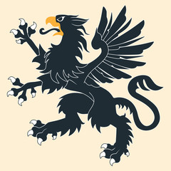 Black Heraldic Griffin