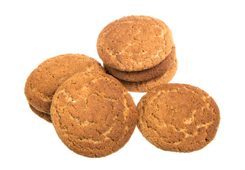 Heap of delicious  cookies isolated on white background