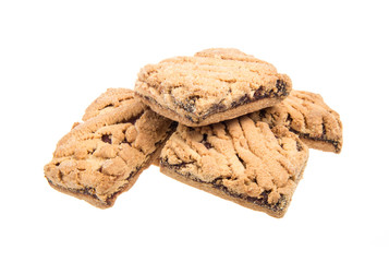Heap of delicious  cookies isolated on white background