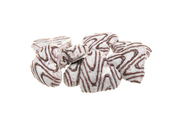 Heap of delicious  cookies isolated on white background