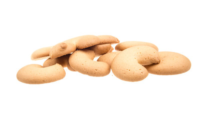 Heap of delicious  cookies isolated on white background