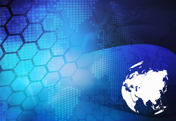 Asia map technology style