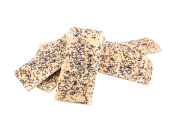 Heap of delicious  cookies isolated on white background