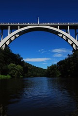 arched bridge over the river