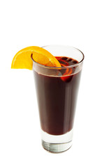 Mulled wine  isolated on white