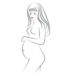 Pregnant beauty woman vector
