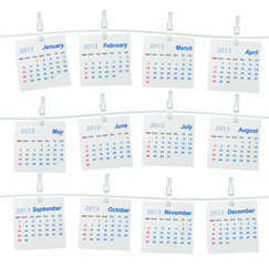 Vector calendar 2013 (week starts on Sunday)