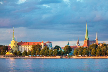 View of Riga Castle, Cathedral, St. Peter's Church