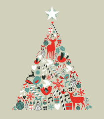 Christmas icons pine tree