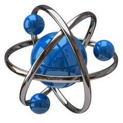 3d illustration of atom isolated on white backgoundq - obrazy, fototapety, plakaty