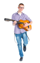 boy with classical Spanish guitar