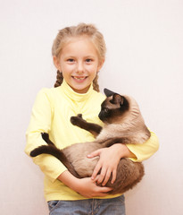 Girl with a cat